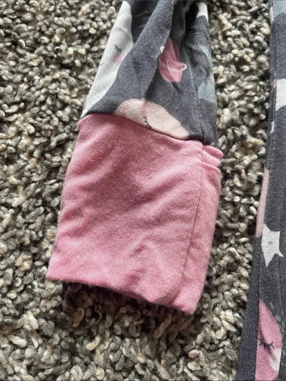 Little Sleepies Pink & Gray Space Moon One-Piece Pajama - Size 3-6 months